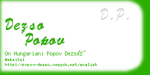 dezso popov business card